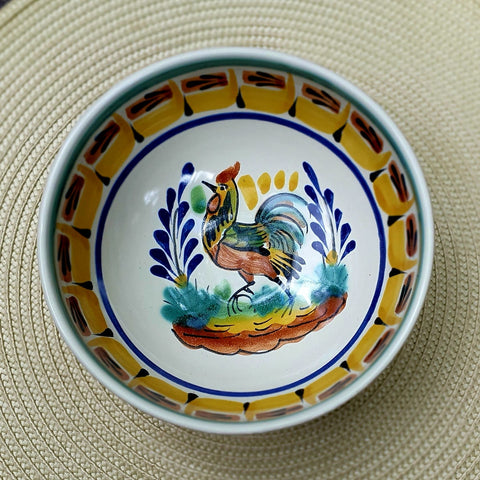 mexican-ceramics-rooster-cereal-bowl-beautiful-design-mayolica-gto-mexico