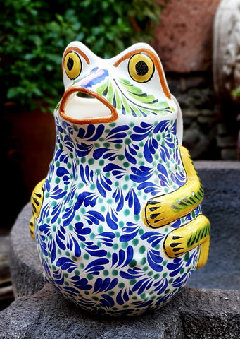 mexican-ceramics-serving-frog-water-pitcher-handcrafts-gorky