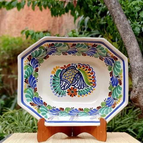 mexican-ceramics-serving-octagonal-bowl-table-decor-fish-gifts-sanmiguel
