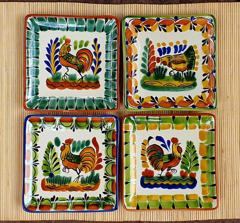 mexican-ceramics-square-tapas-plates-animales-tabledecor