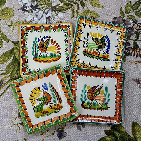 mexican-ceramics-tapas-plates-majolica-handpaintedfolkartgorkyworkshop