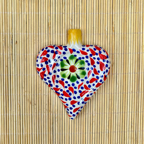 mexican decorative ornament heart christmas majolica hand made mexico
