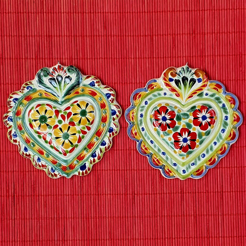 mexican-handcrafts-christmas-LOVE-heart-ornaments-love-day-handpainted-love-heart-setof2