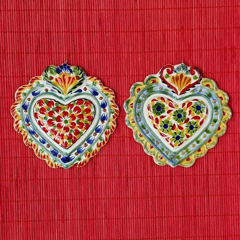 mexican-handcrafts-christmas-LOVE-heart-ornaments-love-day-handpainted-love-heart-setof2