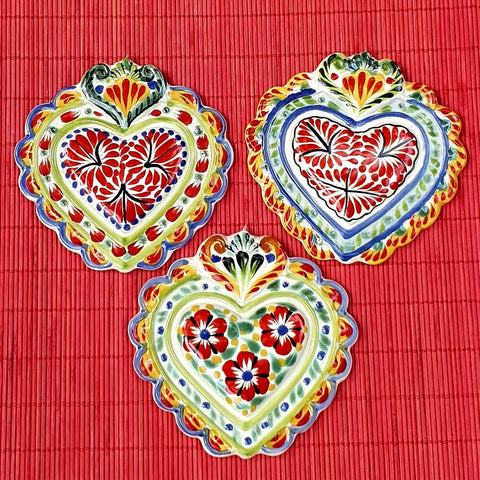 mexican-handcrafts-christmas-LOVE-heart-ornaments-love-day-handpainted-love-heart-setof3