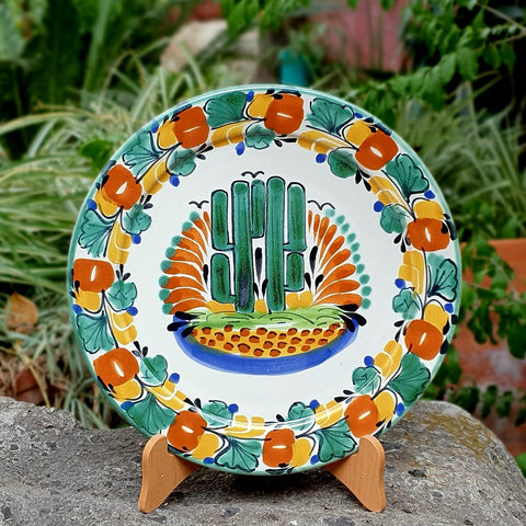 mexican-plates-ceramics-cactus-flower-mayolica-from-mexico-amazon-handcrafts