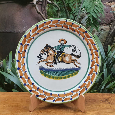 mexican-plates-cowboy-jumping-mayolica-mexican-culture-hourse-decor-charro-traditions