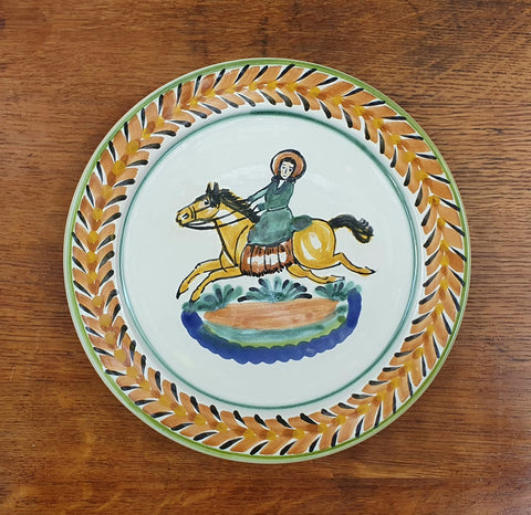 mexican-plates-cowgirl-ridding-mayolica-ceramic