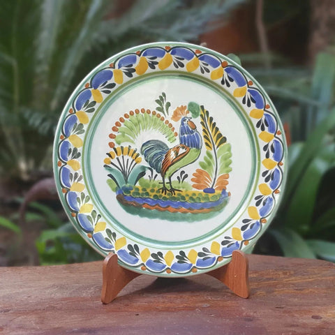 mexican-plates-rooster-designs-mayolica-guanajuato-mexico