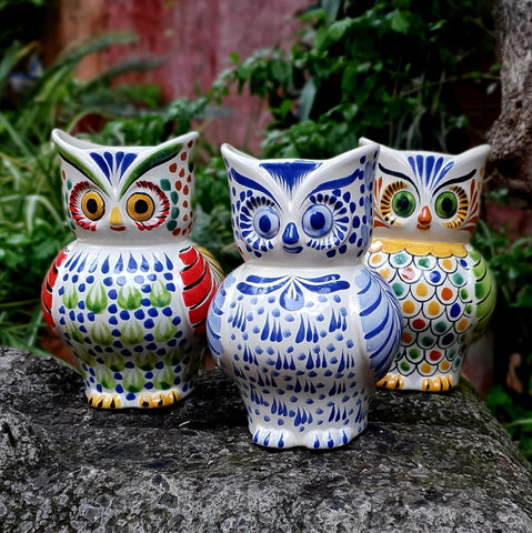 mexican-pottery-decorative-owl-flower-vase-folk-art-mexico