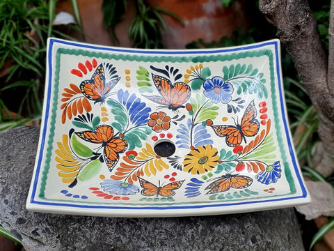 mexican-sinks-ceramis-decor-butterfly-garden-farm-ranch-house-vintage