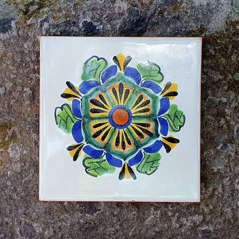 mexican-tiles-IX-pottery-hand-made-custom-designs-4x4-6x6-home-decor-flower-10