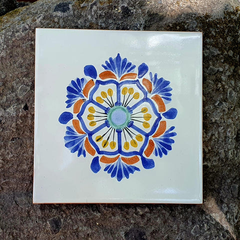 mexican-tiles-VI-pottery-hand-made-custom-designs-4x4-6x6-home-decor-flower-7