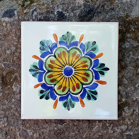 mexican-tiles-XII-pottery-hand-made-custom-designs-4x4-6x6-home-decor-flower-13