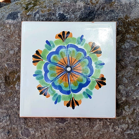 mexican-tiles-XIII-pottery-hand-made-custom-designs-4x4-6x6-home-decor-flower-15