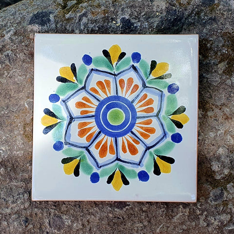 mexican-tiles-pottery-hand-made-custom-designs-4x4-6x6-home-decor-flower