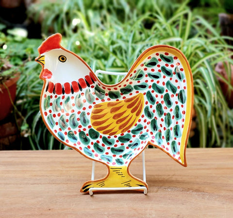 mexican-trays-plates-rooster-rooster plate-handcrafts-Farm-farm animals-gifts-tabledecor-handmade-mexico