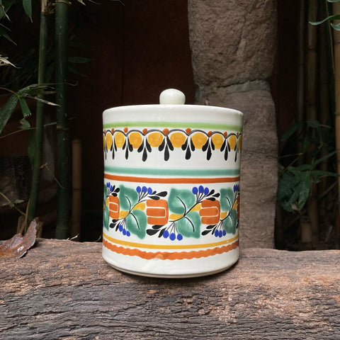 mexican decorative ice vase folk art table top hand made