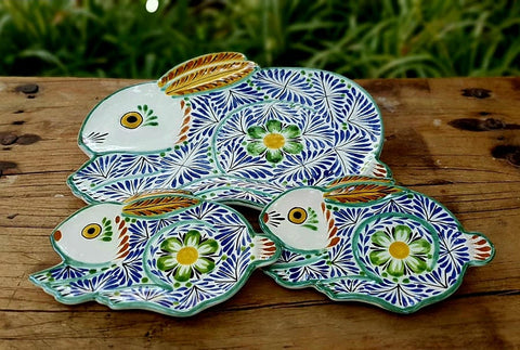 rabbit-plates-ceramic-hand-painted-Mexican-Pottery-Ceramics-Handmade-HandPainted-GorkyPottery-Easter-EasterRabbit-EasterEgg-Pascua-Conejo-Traditions-Tablesetups-Multicolors