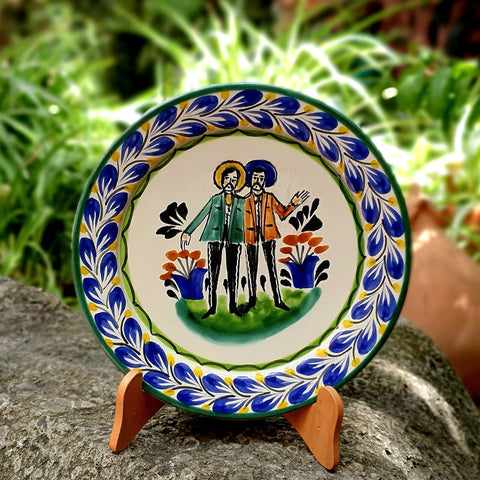 wedding-gift-two-mens-mayolica-custom-plate-mexico-pride-prideday-handmade-handpainted