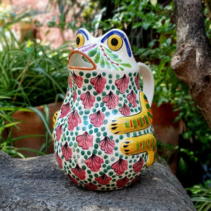 Mexican Water Frog Pitcher 50 Oz Multicolors ceramic hand made Mexico –  Gorky Gonzalez Store