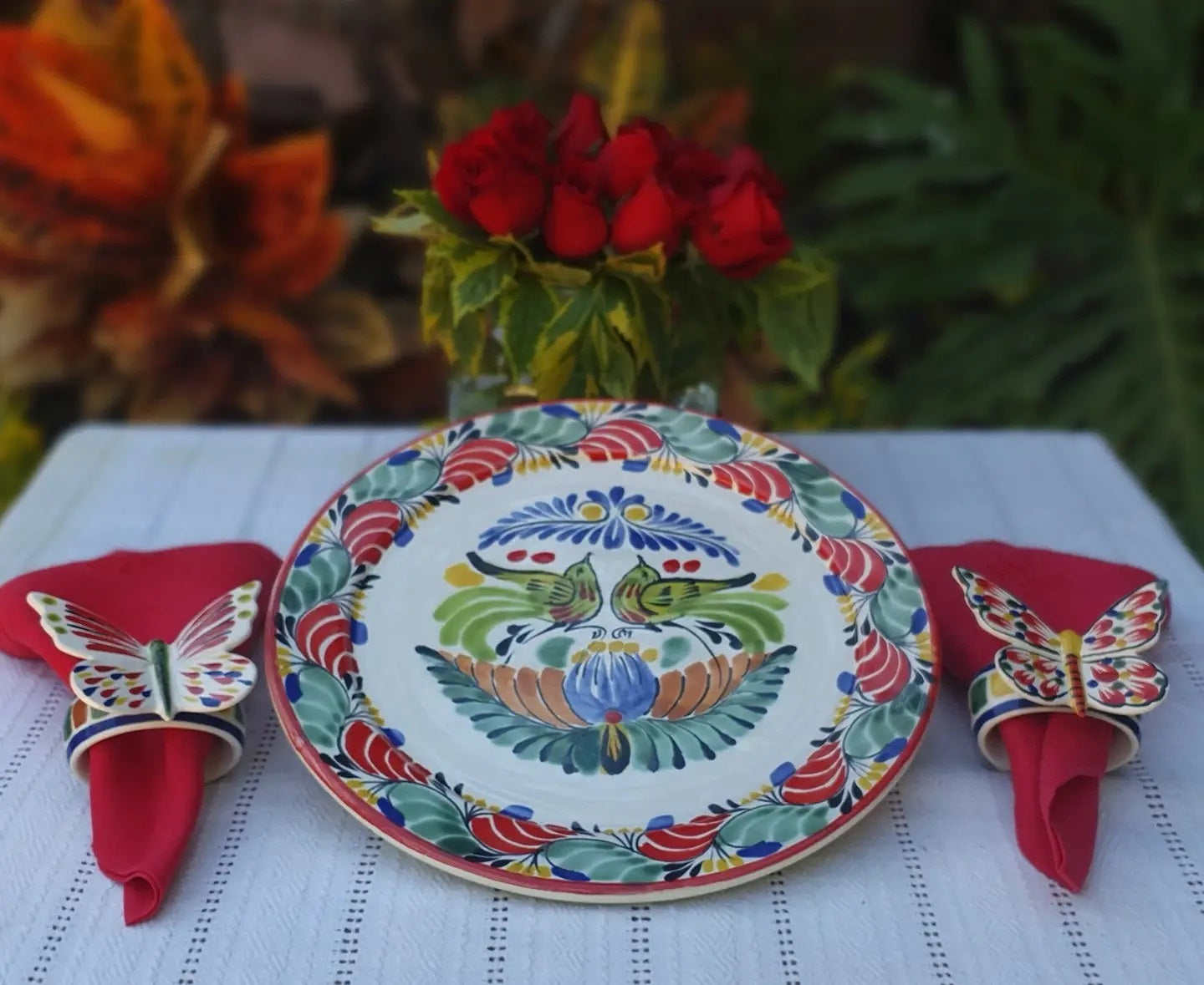 Love Birds Christmas Plates Multi-colors handcrafts handmade mexico – Gorky  Gonzalez Store
