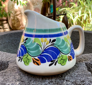 Creamer Pitcher 13.5 Oz Blue talavera / majolica handcrafts mexico