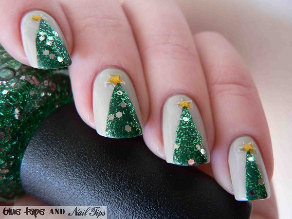 christmas tree nail design