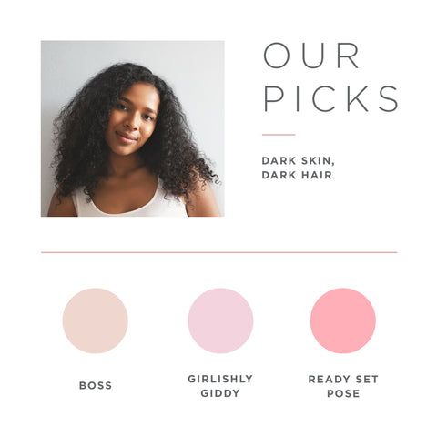 nude nail polish for dark complexions with dark hair