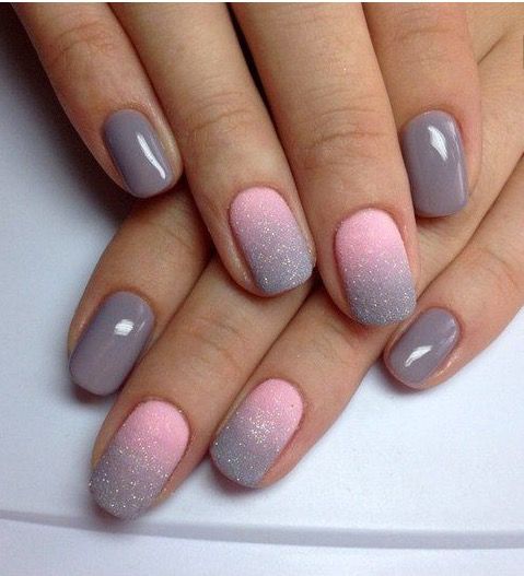 two-tone new year nails