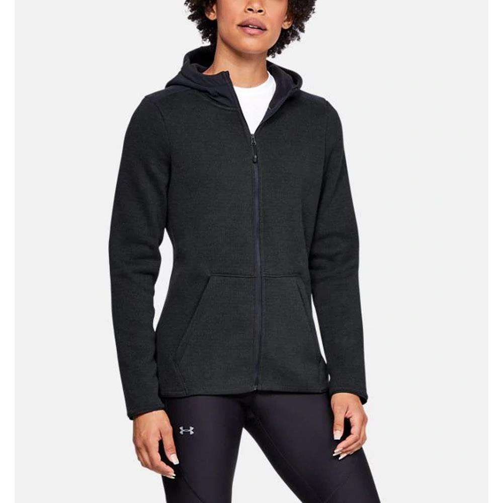 women's black under armour zip up hoodie