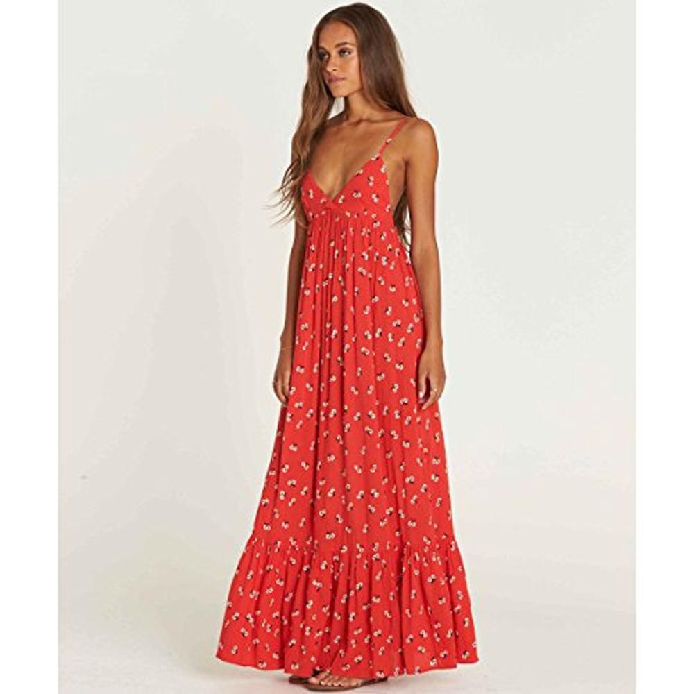 billabong red maxi dress