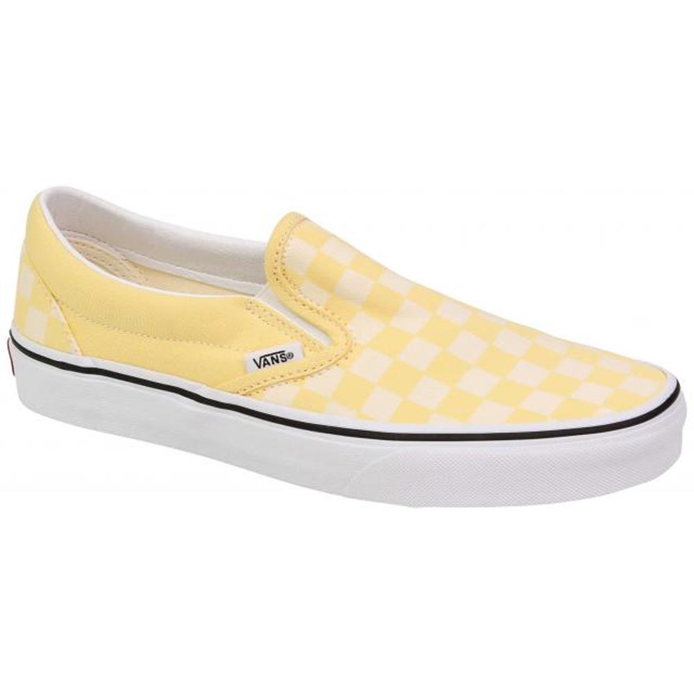 vans classic slip on checkerboard yellow