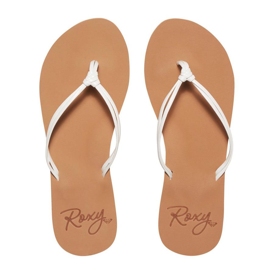 roxy flip flops white