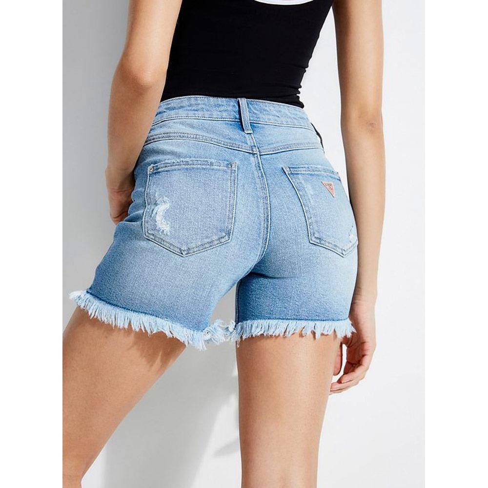 womens midi jean shorts