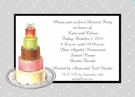 Layered Cake Custom Invitation Rudman S Gifts