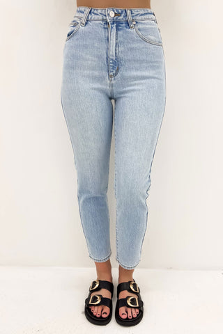 PLT L32 Light Blue Wash Mom Jeans