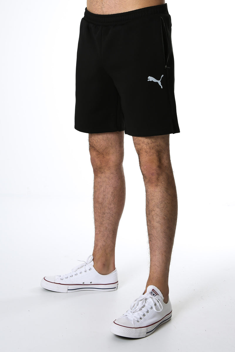 puma black and white shorts