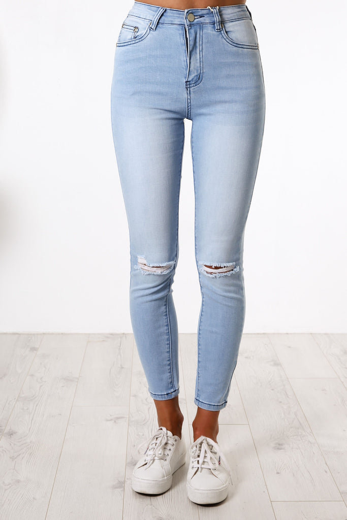 Marleigh Jean Light Blue Ripped - Jean Jail