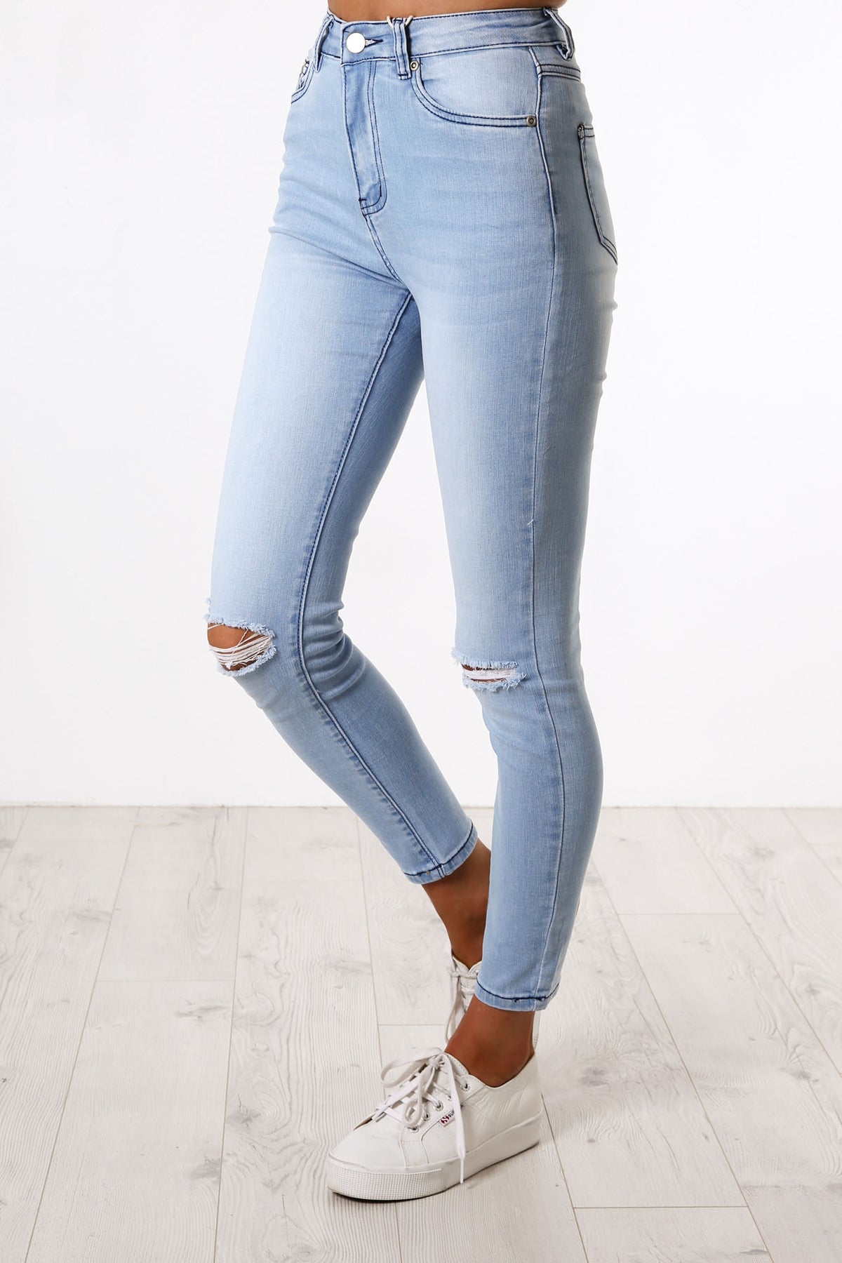 Marleigh Jean Light Blue Ripped - Jean Jail