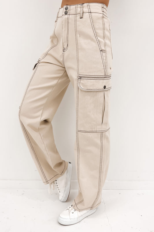 Tylah Parachute Pant Sand - Jean Jail