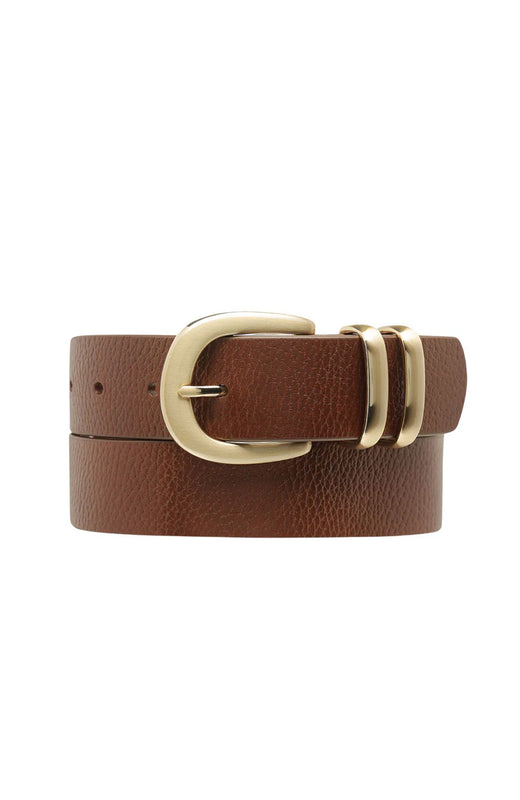 Nobody's Fault Women's Tan/Gold Leather Belt