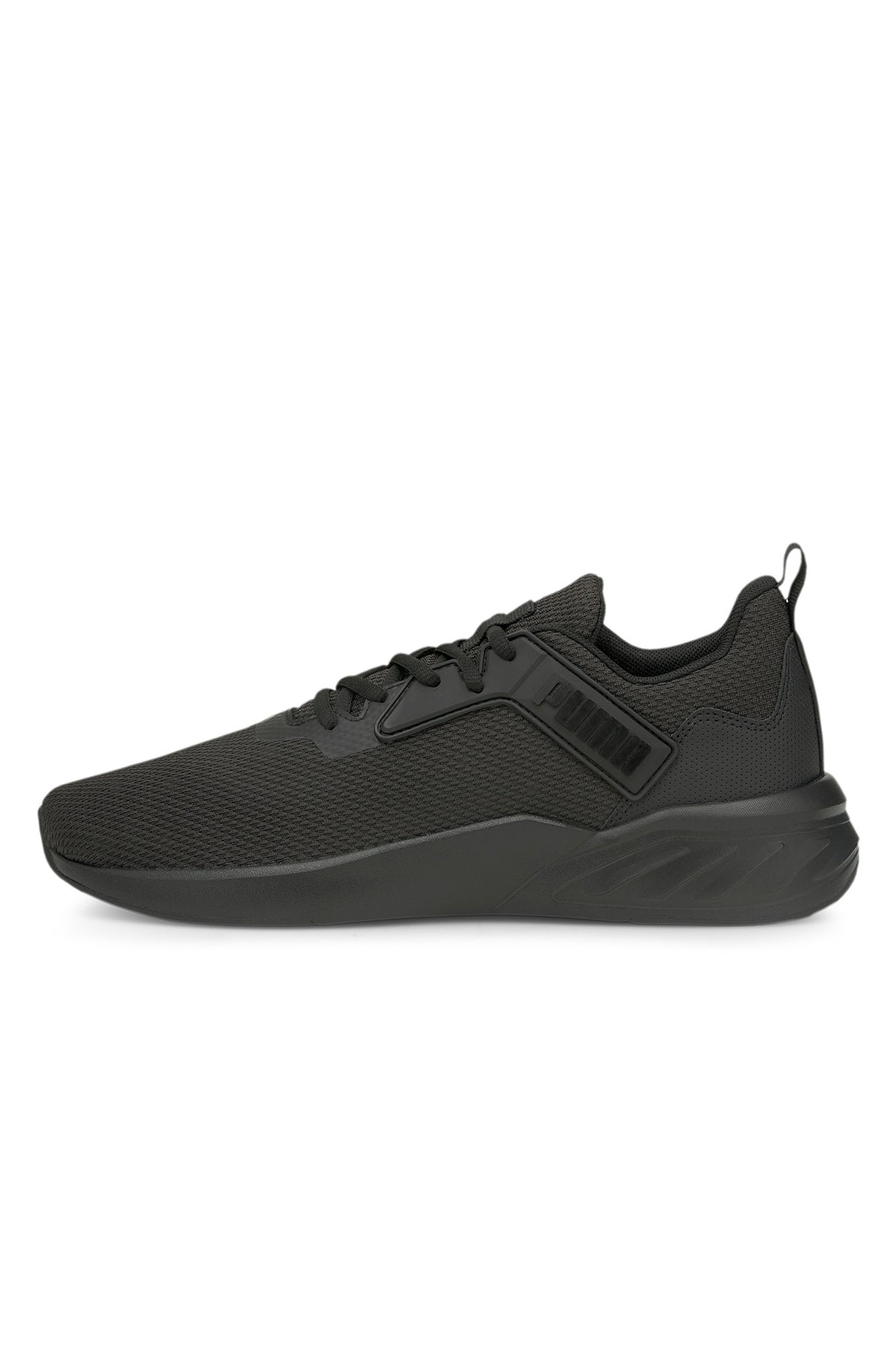 puma men black mesh running shoes