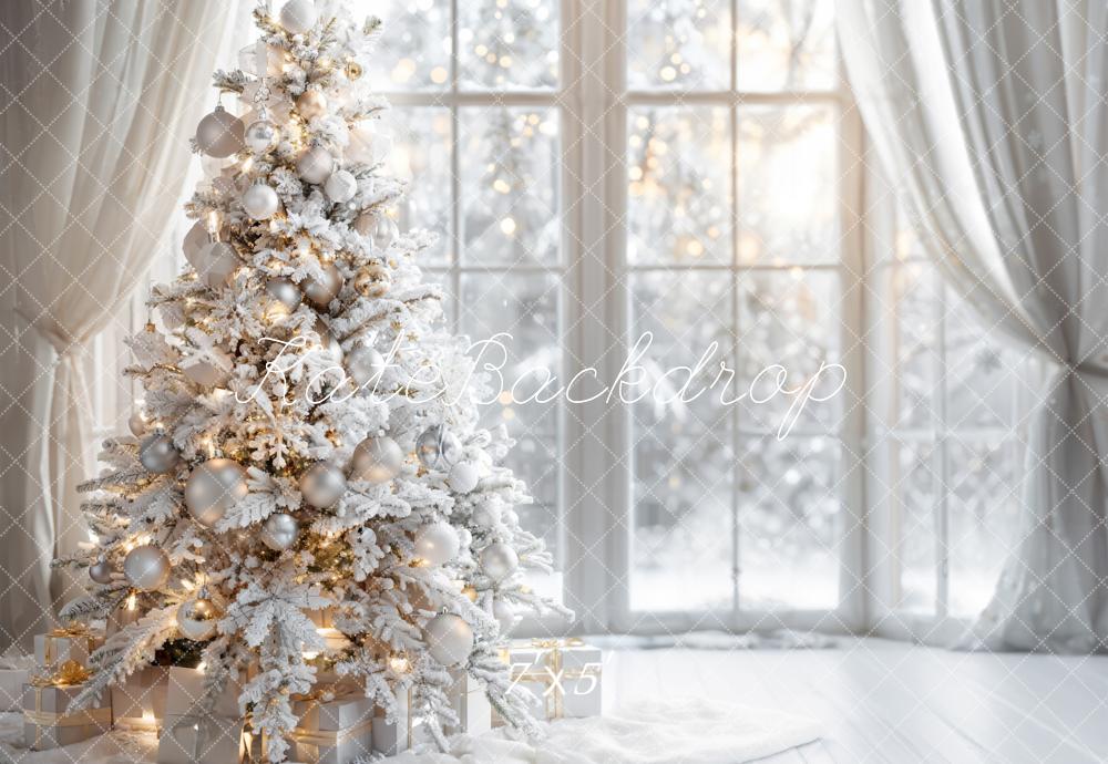 Kate Winter White Christmas Tree Window Backdrop Designed by Emetselch - Kate Backdrop UK product image