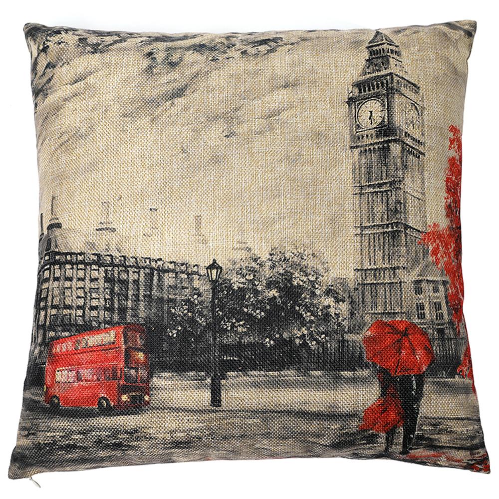 Buy Discount Kate Big Ben London Style Throw Pillow Cover 18 X 18