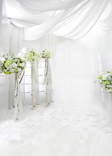 Buy discount Kate White Wedding Backdrops Green Flowers Interior Background  Photography UK – Kate backdrop UK