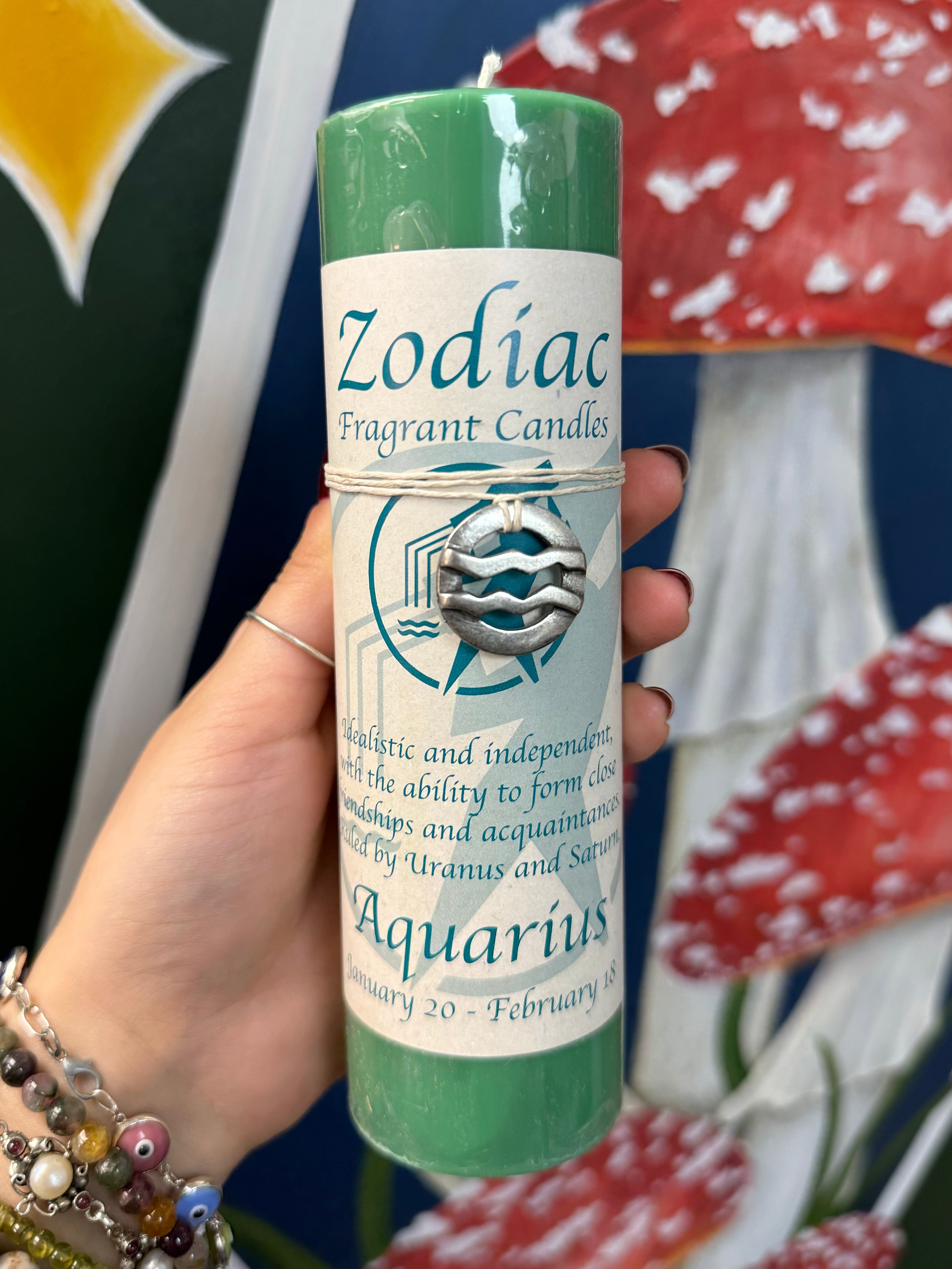 Zodiac Pewter Pendant Candle: AQUARIUS