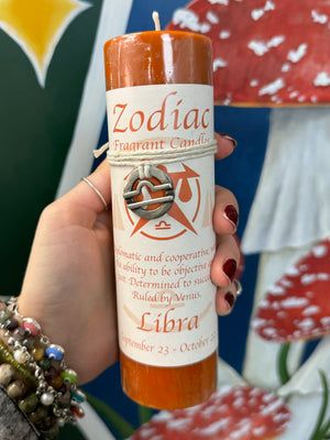 Zodiac Pewter Pendant Candle: LIBRA - Witch's Way Craft - Thirteen Circles
