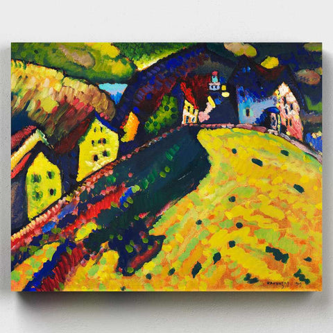 Casas en Murnau, obra del pintor expresionista Kandinsky