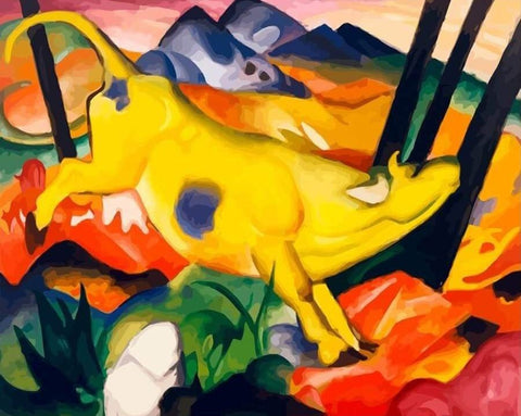 La vaca amarilla, pintura del expresionista alemán Franz Marc